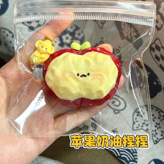 Red Apple Squishy Food Grade Silicone Stress Toy