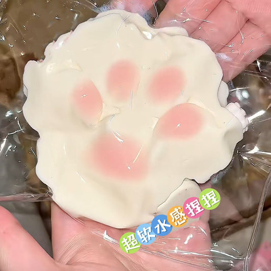 Cream Blush Cat Paw Squishy Stress Relief Toy