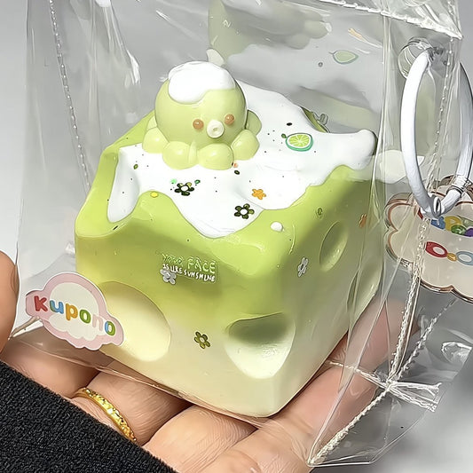 Matcha Little Octopus Cheese Squishy Stress Toy